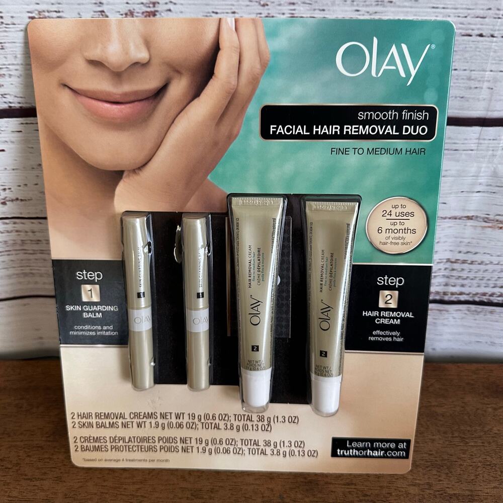 NEW Olay Smooth Finish Facial Hair Remover Duo Fine to Medium Hair RARE Sealed